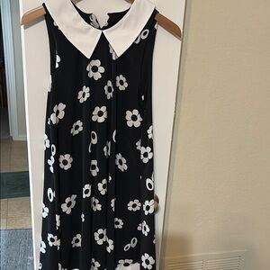 Unique Vintage Black and White Peter Pan Collar Sundress